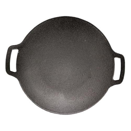 PartyKindom Plancha Barbacoa de Hierro Antiadherente Sartén para Exterior Cocina Camping y Parrilla Distribución Térmica Uniforme para Carne Verduras y Pizza
