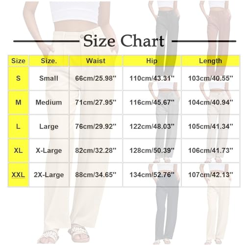Trousers Pants for Women High Waist Button Trim Straight Leg Pant with Pockets Business Casual Office Work Trousers3