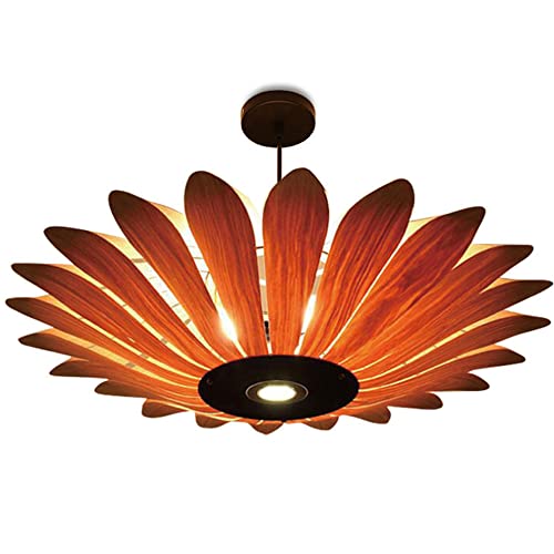 Lustre en bois fait main ISVIAL suspension salle à manger 70cm chic
