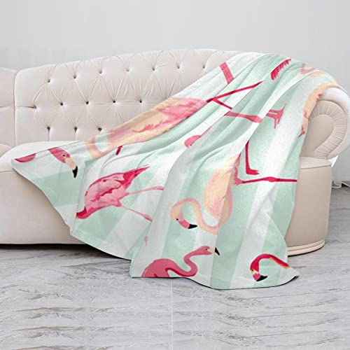 Couverture douce Walking Flamingo en microfibre polaire haute densité