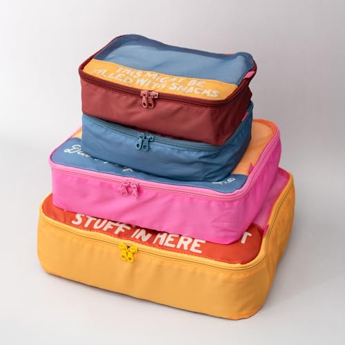 ban.do Getaway Polyester and Mesh Packing Cube Set, Includes 4 Soft Luggage Organizers in Various Sizes (Really Important Stuff)3