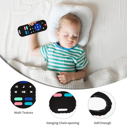 Image of Hooku Silicone Teething Toys for Babies 0-6 Months, Teethers for Babies 6-12 Months, Remote Teether for Baby, Sensory Toys for Babies, Baby Chew Toys
