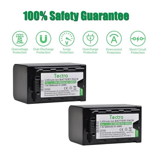 Cargador VW-VBD58 de 5600 mAh para Panasonic HC-X1 HC-X1500 HC-X2000 AG-CX10 AG-CX350 6