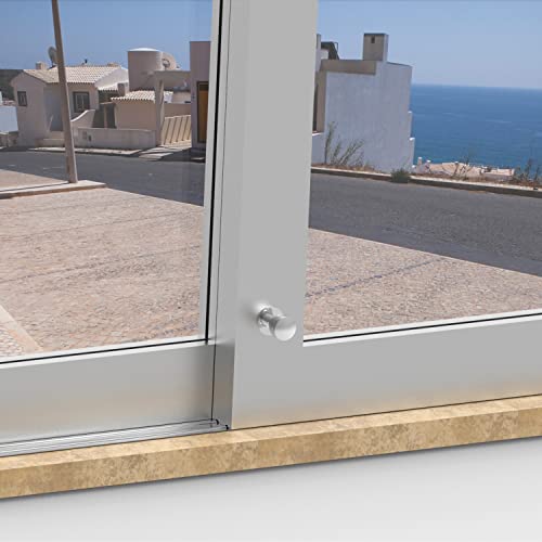 Miniatura 4 de Amig - Pasador De Bloqueo Para Ventanas Correderas De Madera O Aluminio Mod.40 - Válido Para Asegurar Persianas - Cierre De Seguridad De Zamak Acabado En Blanco - Medidas: Ø 30 X 152 Mm