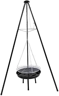 Woodside Adjustable Garden Tripod Barbecue Cooking Grill Portable BBQ Fire Pit