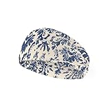 LedBack Fashion Headbands for Sports Quick Drying Elastic Hairband Children's Sports Headscarf Sweat Absorbent Headband Blue Vintage Tie Dye Kids Sweatbands for Boys Girls