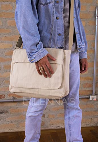 Pasta Lenna's Classic Carteiro de Lona L082 Bege