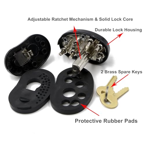 Image of RioRand Keyed Alike Trigger Lock, Adjustable Gun Safety Lock with 2 Brass Spare Keys, Compatible with Pistols, Rifles and Shotguns for Home & Range Secure Storage