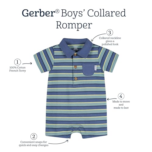 Image of Gerber Baby Short Sleeve Romper