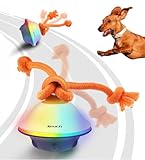 Xeuch Smart Interactive Dog Toys, Automatic Moving and Rolling Dogs Ball with Rope, Motion-Activated Squeaky Ball for Small Medium Dogs for Boredom, RGB Lights, Stimulating Sound, Voice Recording