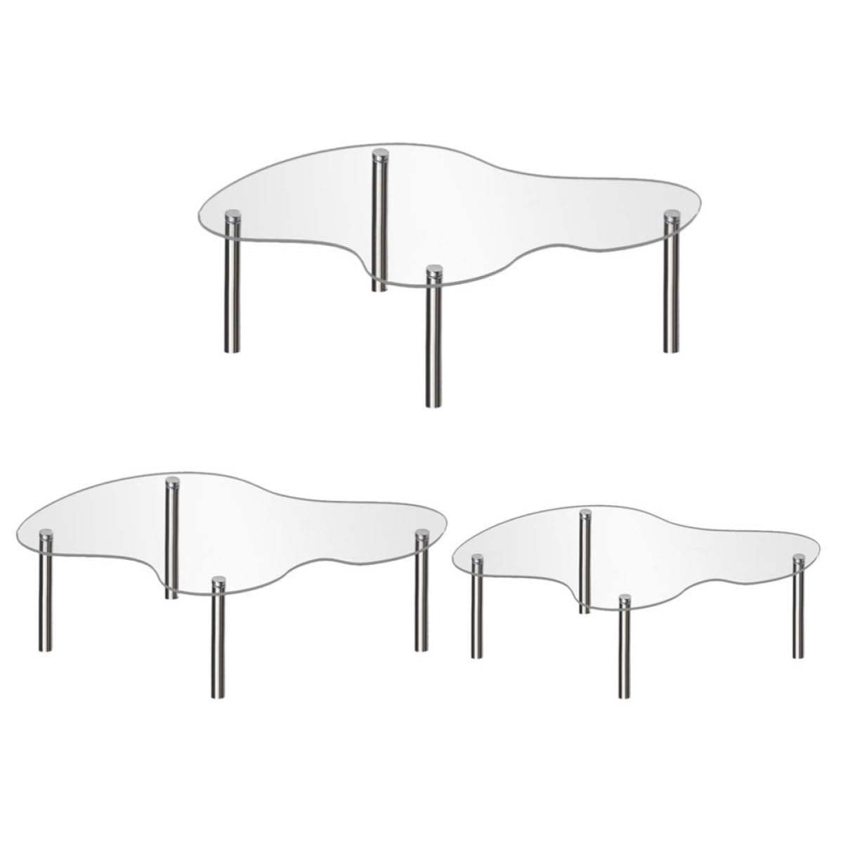 Présentoirs à gâteaux acrylique KICHOUSE - Support 3 pièces transparent