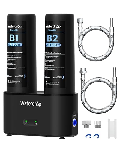 Waterdrop DLA Untertisch-Wasserfilter, Ohne Bohren, Reduziert Chlor, PFAS, Geschmack/Geruch, Filterlebensdauer-Anzeige, 2-Stufig,…