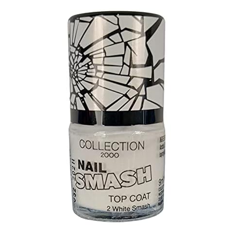 Collection 2000 Nail Smash Top Coat 9ml Nail Polish Black & White (White) Cover