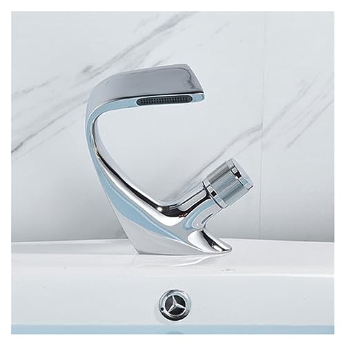 Mitigeur de salle de bain créatif blanc chrome robinet de lavabo pour une ambiance moderne et zen