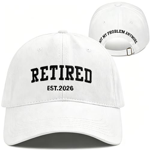 Image of Retirement Gifts for Men Women 2026, Embroidered Baseball Cap, Adjustable Cotton Retired Hat for Coworker Dad Friend