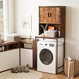 ELUCHANS Armario Baño Mueble Estanteria Baño para Lavadora Secadora con Puerta y 2 Estantes,40x67x174cm