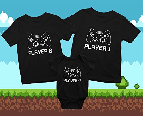 Tstars Family Matching Outfits Mom Dad Baby Son Daughter Player Gaming Shirts Gift Set3