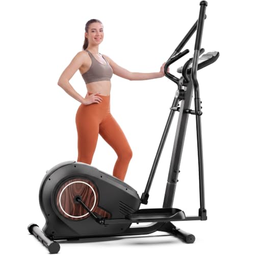 Image of ANCHEER Elliptical Exercise Machine with 15.5 inch Stride, 500 LBS, Ultra-Quiet