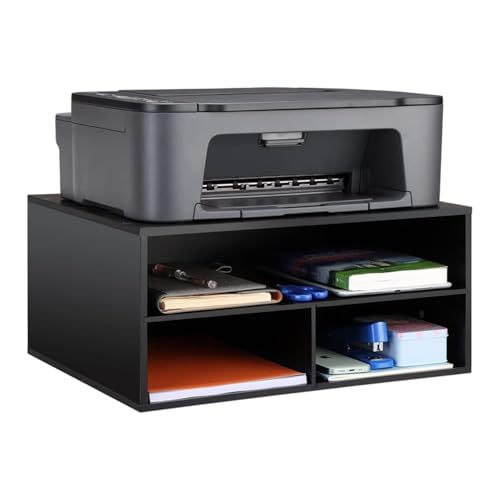 Image of Home Sparkle Printer Stand Shelf with Storage Wood Desk Paper Organzier for Home /Office,Printer Riser, 2 Tire