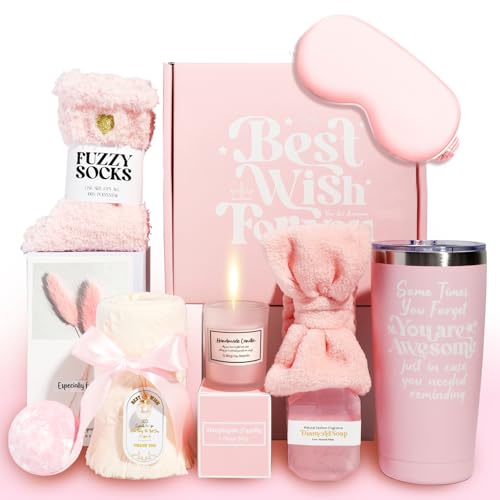 Luxury Spa Gift Box for Women 11 PCS: BLYPHOO Scented Candles & Bath Bombs SetRelaxation Bubble Bath Gift Set for Birthday Anniversary Womens Day Self Care Spa Gift for Mom Wife Girlfriend