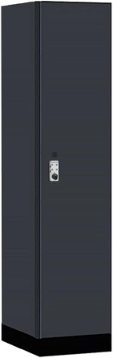 Salsbury 18" Wide Premier Wood Locker-Single Tier-1 Wide-6 Feet High-21 Deep-Carbon Mesh-Silver Resettable Combination Locks