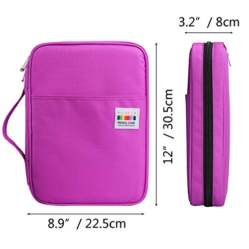 Jakago 220 Slots Colored Pencil Case Large Capacity Pen Holder For Student Artist Adult Girl Zipper Organizer Bag For Marker Highlighter Storage Case For School Office Sketch Supplies(Purple) #TOP1