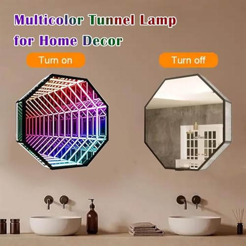 Lustrzane oświetlenie LED Infinity sterowane zdalnie – efekty 3D, wiele kolorów do salonów, na imprezy, do gier i przestrzeni kreatywnych (30cm)