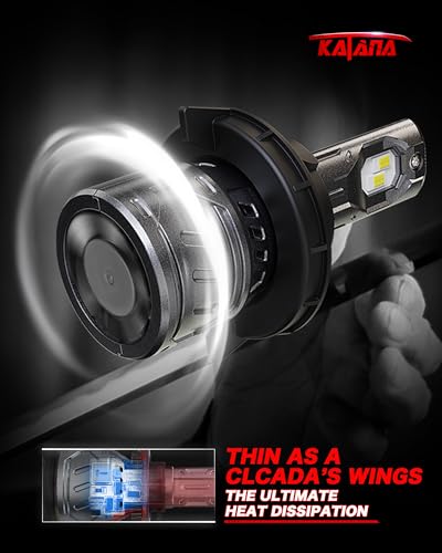 Image of KATANA H13 Bulbs,9008 400% Brightness 6500K 1:1 Size Plug and Play Fog of 2 | Cooling Fan,High /Low Beam,360Beam Angle