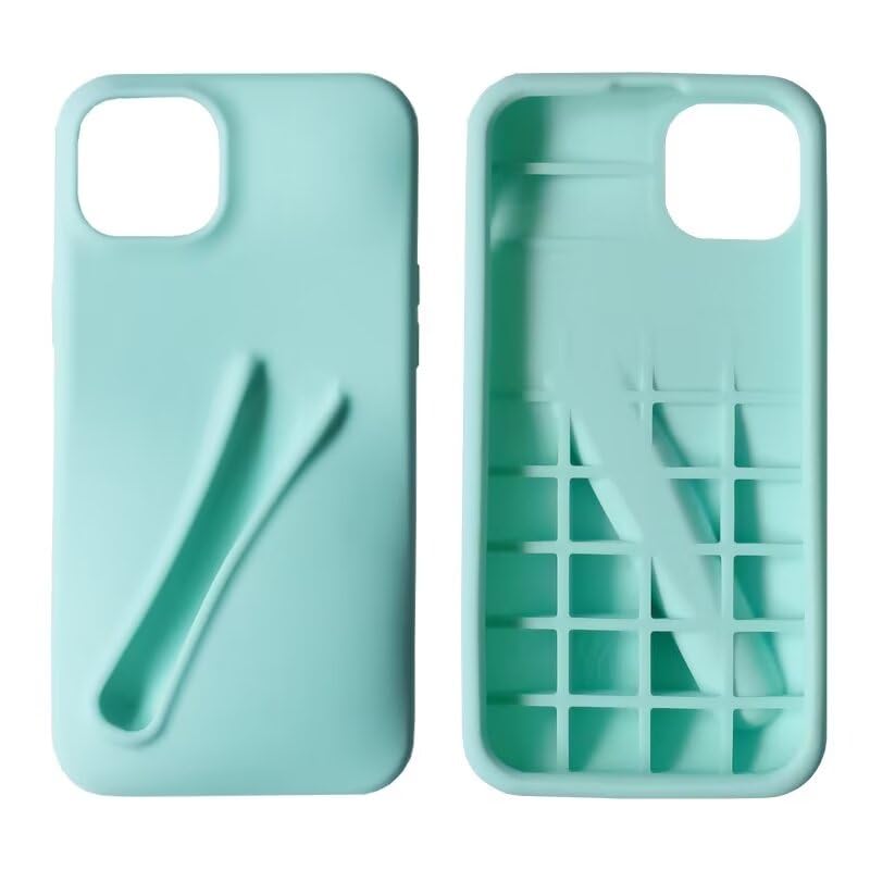 Lip Gloss Holder Case for iPhone 12/12 Pro, Lipgloss Lipstick Lip Glaze Stylish Silicone Funny Women Girls Cover for iPhone 12 Pro 6.1 inch 2020 (Mint)