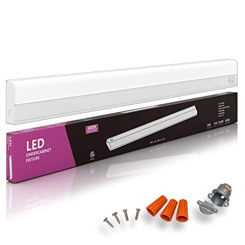 Hardwired LED Under Cabinet Task Lighting - 20 Watt, 36", Dimmable, CRI>90, 4000K (Cool White), Wide Body, Long Lasting Metal Base with Frost Lens by HARRRRD - Used condition - US$25.27