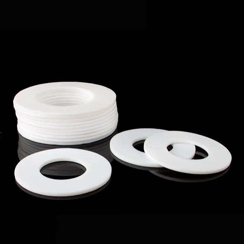 PTFE-Dichtungen, flache Kunststoff-Unterlegscheiben, Dichtungen for Pumpen, Kompressoren, Rührkessel, CS 2 mm, 3 mm, 100 Stück in einer Packung(8x18x3)