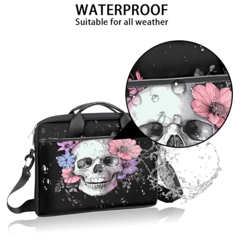 Bolso para laptop Retro Skull Flowers 15 pulgadas slim miniatura 3