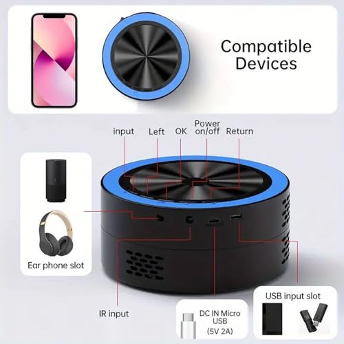 Mini projecteur LED G320 compatible smartphone et USB 1080P - 5