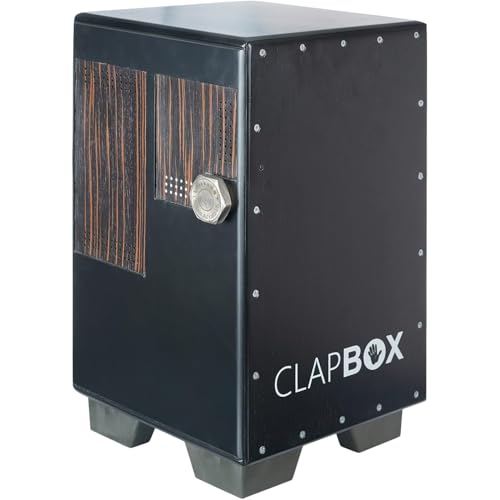 Clapbox Cajon Drum Birch Wood (Full Size) - NOT MADE IN CHINA - 3-in-1 - Cajon + Bongo + Darbuka | Most Popular Percussion Brand Online (Cajembe Bk)