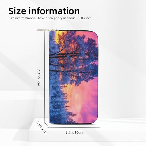 Winter Printed Zip Around Long Wallet For Women Men Pu Leather Clutch Purse,Card Holder, Coin Pocket Stylish Travel Leather Billfold For Daily Use & Gifting4