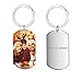 ALBERTBAND Porte-clés Personnalisé Dog Tag Keychain Gravure Personnalisée Photo/Date/Texte Porte-clés Personnalisé pour Hommes Femmes Garçons Fille (Argent)