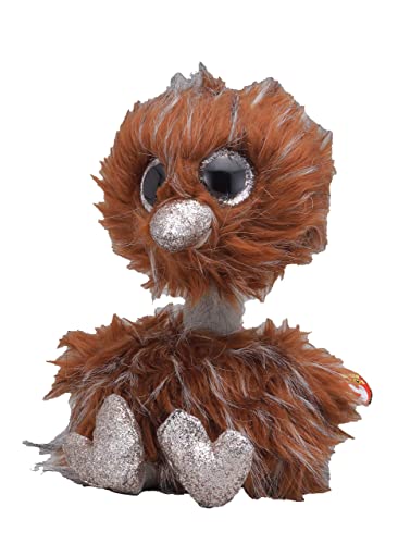 TY Orson Strauß Beanie Boos Mittelgroß, Beanie Baby Weiches Plüschtier, Sammelbares Kuscheliges Stofftier
