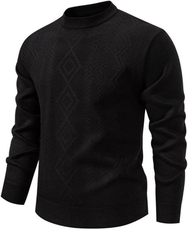 Men's Sweater Casual Round Neck Warm Knitted Base Sweaters