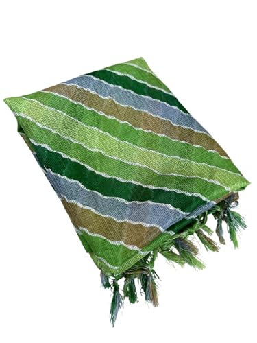 Image of Women's Cotton Blend Striped Print Dupatta with 2.20 Meters | Women's cotton printed dupatta with tassels