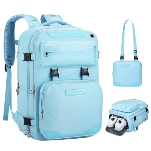 Image of Maelstrom Travel Backpack for Women Men,30L Waterproof Laptop Backpack Fits 17-Inch Laptop, Gift for School Work Backpack with Detachable Crossbody Bag & Shoe Compartment (Blue, Large-Upgrade)