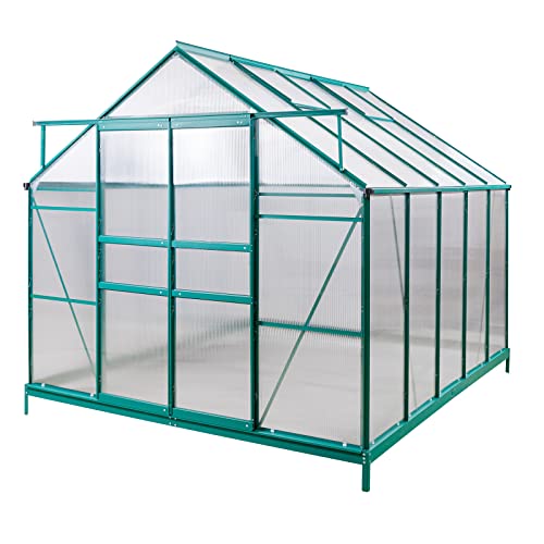 Alu Gewächshaus Frühbeet Gartenhaus Treibhaus "Den Haag" 7 m² mit 4 Dachfenster