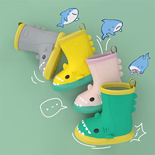 Botas de chuva de tubarão para crianças, botas de chuva de tubarão fofas, fáceis de limpar e leves s