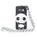Produktbild HUDDU Handyhülle Kompatibel mit Samsung Galaxy S8 Plus Hülle Silikon Ultra Dünn mit Band Bumper Brieftasche Case mit Motiv 3D Mädchen Weihnachten Cover Handytasche Tasche Schutzhülle Schwarzer Panda