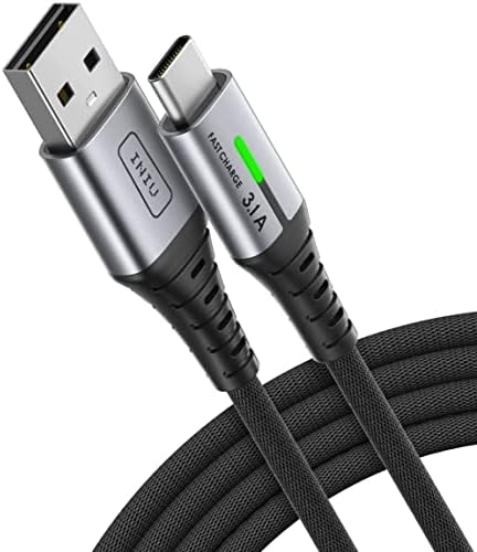 Kabel USB C, INIU [2m/3.1A] Cabel ładowarki typu C Szybkie Ladowanie, Pleciony Kabel Danych USB-C ze Stopu Cynku, Kabel Ladowarki USB C do iPad Samsung S22 S21 Huawei Xiaomi OnePlus Google etc