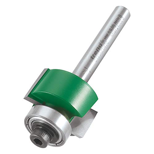 Trend CraftPro Rebater Router Cutter, 1/4 Inch Shank, 12.7mm Cut Length, 24mm Cut Diameter, Includes Multiple Bearings