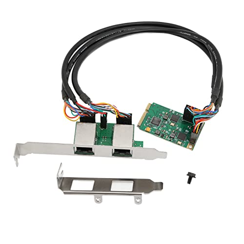 Tarjeta de red ciciglow Mini PCIe Gigabit, adaptador de red PCIe Express 10/100/1000Mbps, 2 puertos RJ45, chip RTL8111H miniatura 5