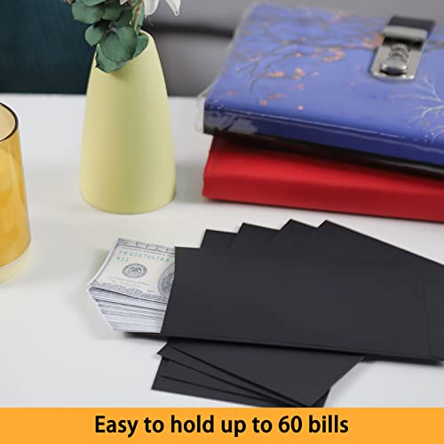 100 Pack Cash Envelopes Self Adhesive 6.7X3.5 Inch, Fit For Envelope Money Saving Challenge, Black Large Money Envelopes For Cash, Budgeting, Tips, Check, Coin & Tickets #TOP6