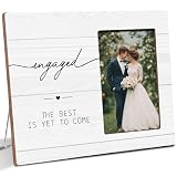 Luodnnla Engagement Wooden Picture Frame Gifts for Newly Couple, The Best is Yet to Come, Engagement Home Decor, Fits 4x6 Photo Frame