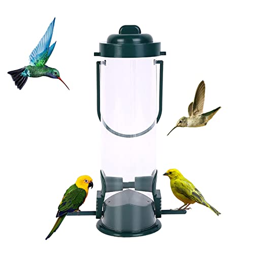 RONGYI Comedero Pajaros Exterior, Comedero for Semillas Colgante, Comedero para Pájaros con 2 Puertos, Columna de Alimentación, Granos para Aves Silvestres, Adecuado para Balcón, Jardín, Patio (29cm) Cover
