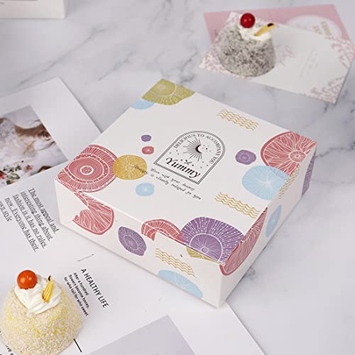50Pcs Cookie Boxes 5.7X5.7X2 Inches For Gift Giving, Treat Boxes For Bakery Pastry Dessert Strawberry Cupcake #TOP5